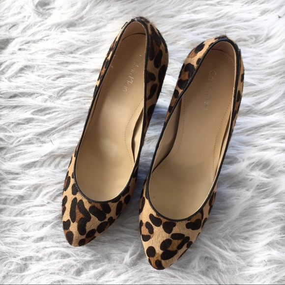 Calvin Klein Shoes - Calvin Klein Leopard Calf Hair Heels